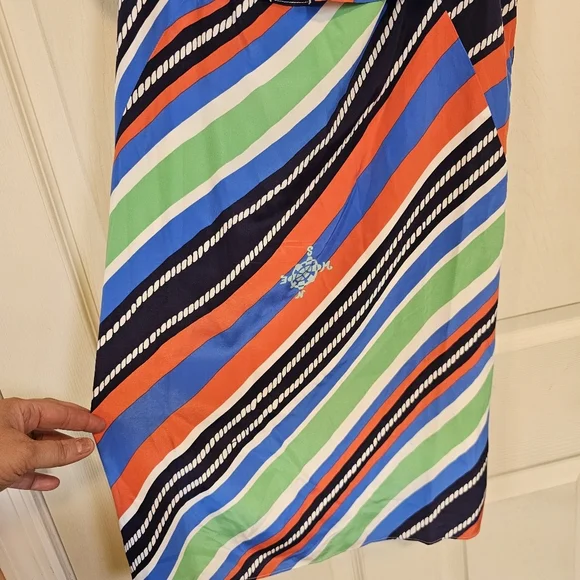 Lilly Pulitzer Overboard Striped Nautical Compass Slik Layla Mini Dress - Picture 8 of 8